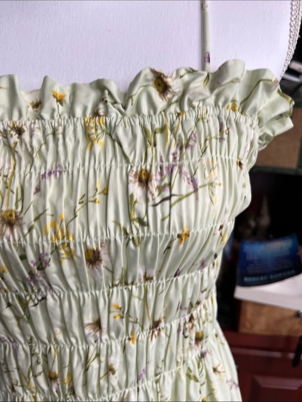 H&M Light Green Floral Strapless Sundress - Picture 8 of 11